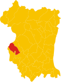 Map of comune of Polcenigo (province of Pordenone, region Friuli-Venezia Giulia, Italy)